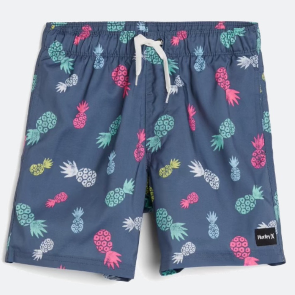 Boys Hurley Swim trunks - pull on shorts with pineapple pattern - medium 10/12